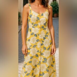 Floral Yellow Maxi Dress